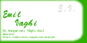 emil vaghi business card