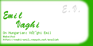 emil vaghi business card